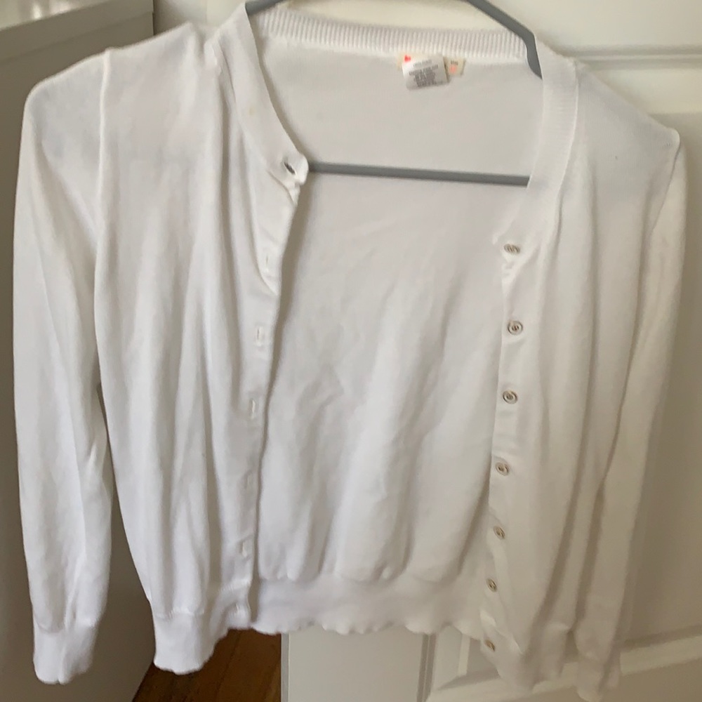 CrewCuts white cardigan.🍰